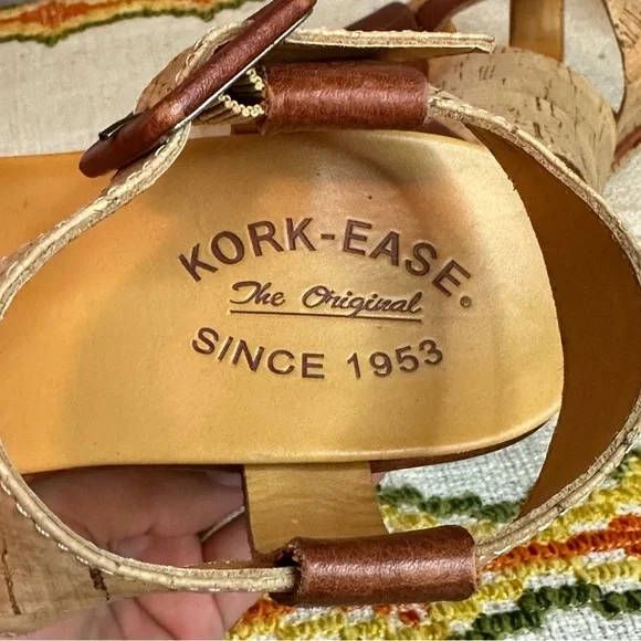 Kork-Ease Womens Keirn ankle strap cork/leather platform wedges sz 7​ - Picture 3 of 10